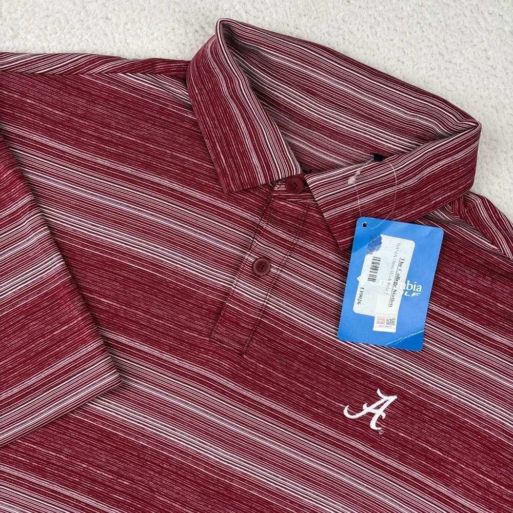 NEW ALABAMA CRIMSON TIDE x COLUMBIA GOLF Mens Tech Polo Shirt Large‎ Stretch NWT